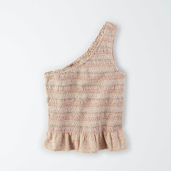 American Eagle smocked one shoulder top #291 - Picture 2 of 7